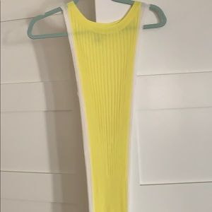 Yellow and white bandage dress
